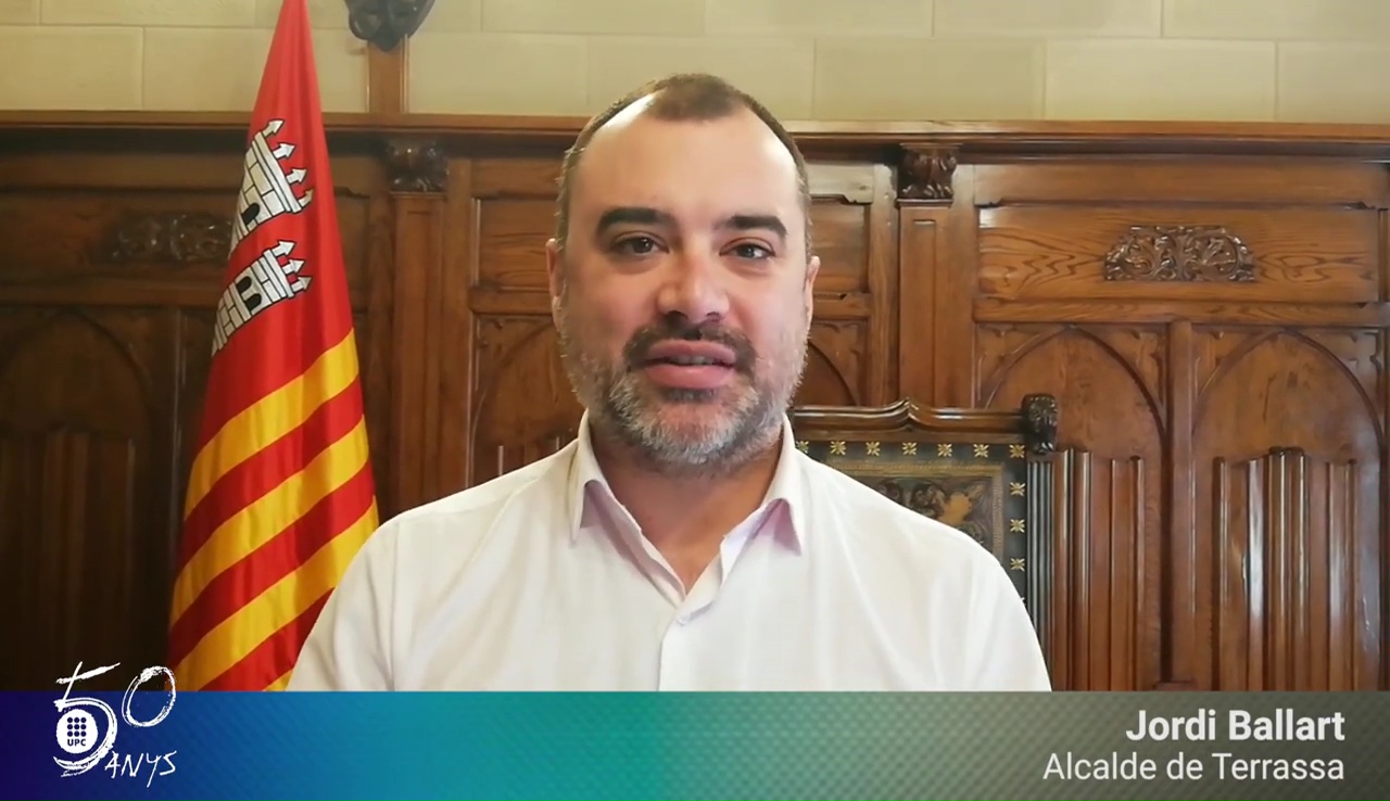 Jordi Ballart, alcalde de Terrassa, felicita els #50anysUPC